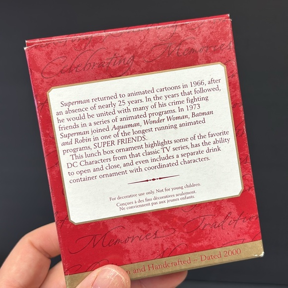 Retro  2000  Hallmark Keepsake “Super Friends “ 2 piece lunch box ornaments - Picture 5 of 13